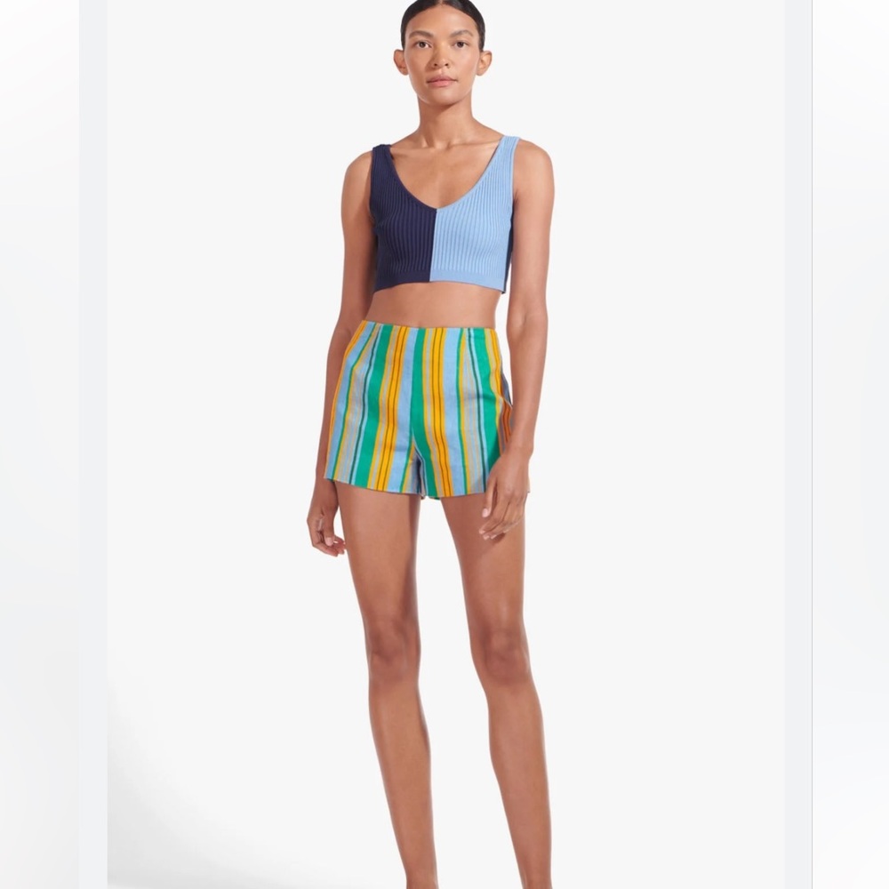 STAUD | Oscar Stripes Shorts